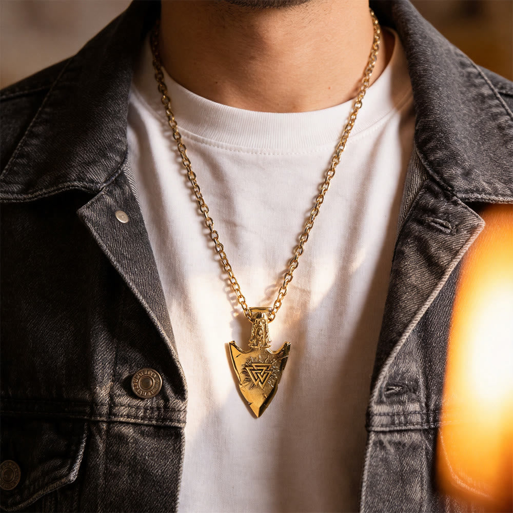WorldNorse Vegvisir Valknut Retro Arrowhead Necklace - image 7