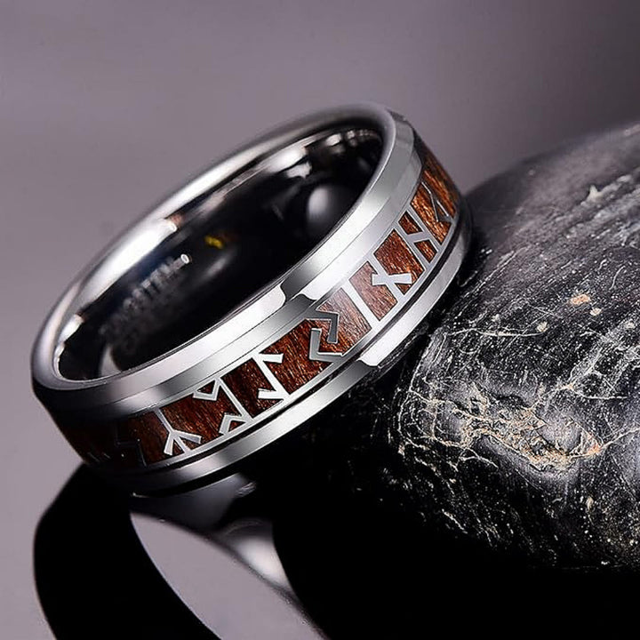 WorldNorse Viking Wood Grain Rune Ring  - AU Size Z (US 13) - image 0