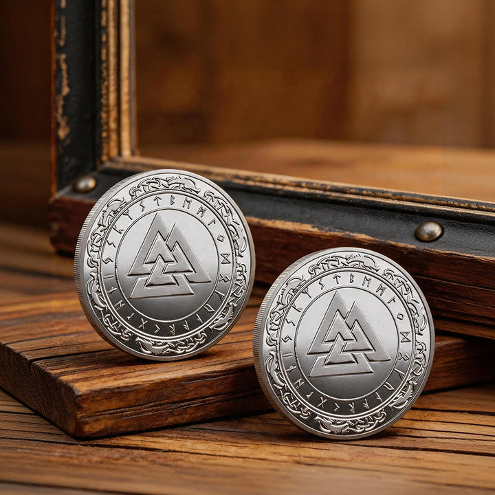 WorldNorse Double-sided Viking Lucky Commemorative Coin - Valknut # Silver - image 9