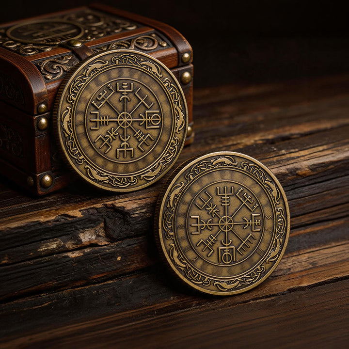 WorldNorse Double-sided Viking Lucky Commemorative Coin - Vegvisir # Bronze - image 12