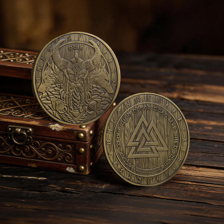 WorldNorse Double-sided Viking Lucky Commemorative Coin - Odin & Wolves # Bronze - image 15