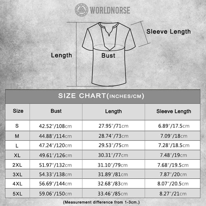 WorldNorse Viking Vintage Celtic Knot Linen V-neck Shirt - image 1