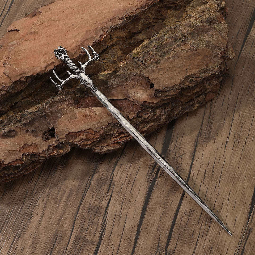 WorldNorse Carved Norse Stag Sword Hairpin - Stag - image 0
