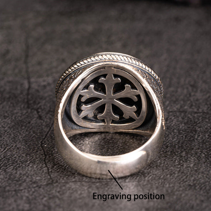 WorldNorse Handcrafted 925 Silver Vegvisir Skull Inlaid Ring - AU Size Z（US 13） - YES PLEASE - image 7