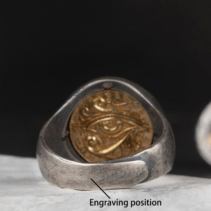 WorldNorse Handcrafted 925 Silver Left Eye Of Horus Ring - US 7-US 12 - YES PLEASE - image 3