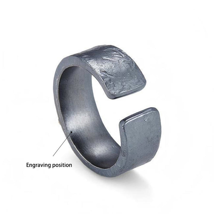 WorldNorse Handcrafted 999 Silver Dark Textured Forged Cross Ring - Inner Circumference 62.5-65 mm - YES PLEASE - image 4