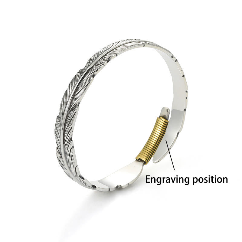 WorldNorse Handcrafted 999 Silver Plumed Gold Wrap Texture Bracelet - Inner Circumference 16-18 cm - YES PLEASE - image 4