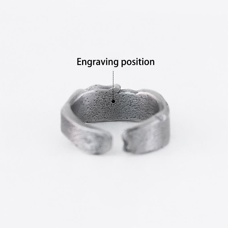 WorldNorse Handcrafted 999 Silver Cracked Cuff Ring - A Pair - YES PLEASE - image 5