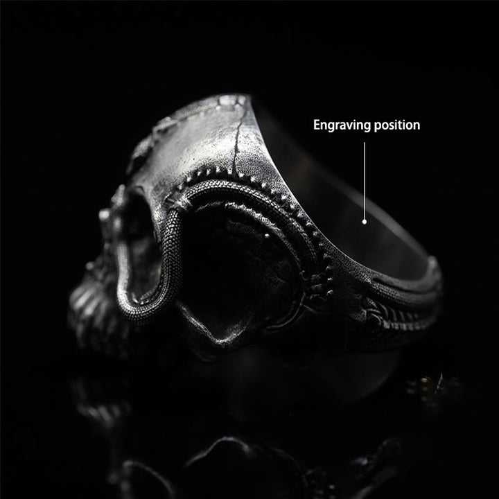 WorldNorse Handcrafted 925 Silver Snake Plate Skull Ring - AU Size V1/2 (US 11) - YES PLEASE - image 4