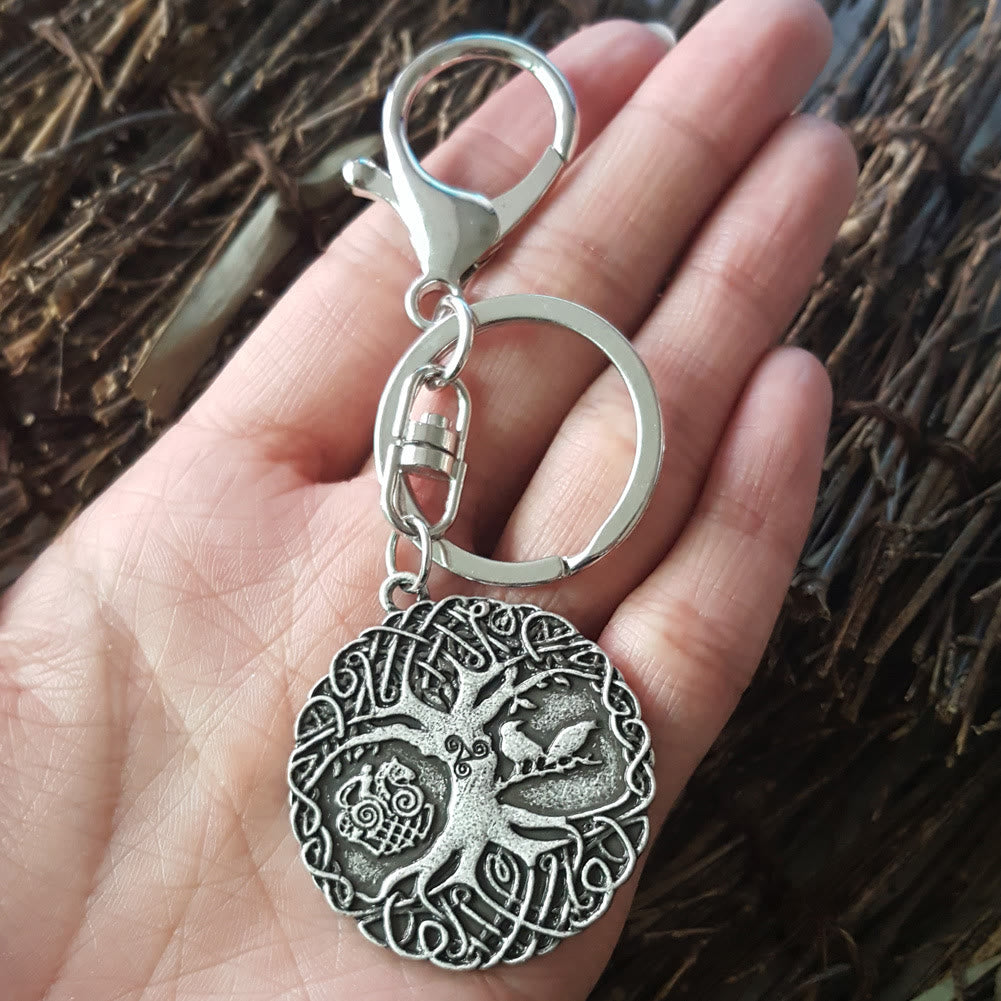 WorldNorse Vintage Celtic Knot Yggdrasil Raven Keychain - image 3