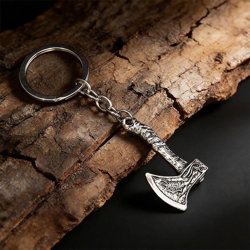 WorldNorse Assorted Carved Viking Axe Keychain - Style#1 - image 1