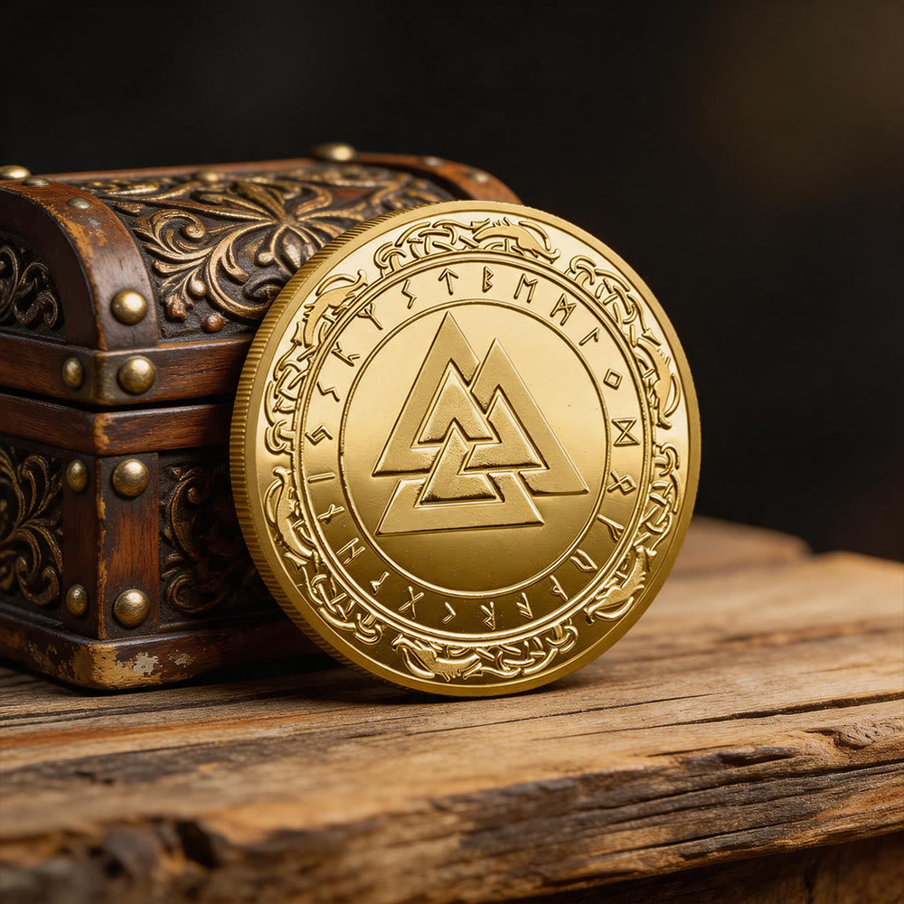 WorldNorse Double-sided Valknut Embossed Commemorative Coin - image 1