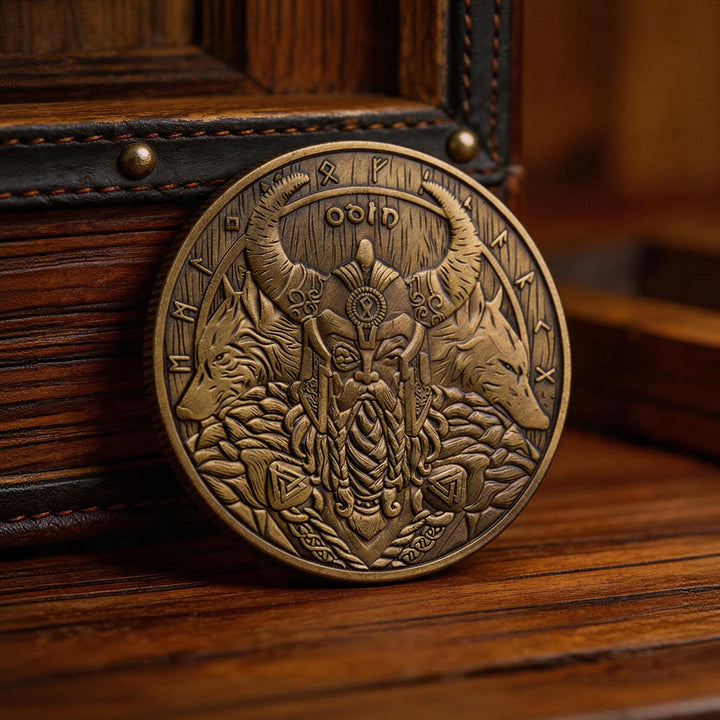 WorldNorse Odin Twin Wolf Valknut Commemorative Coin - image 2