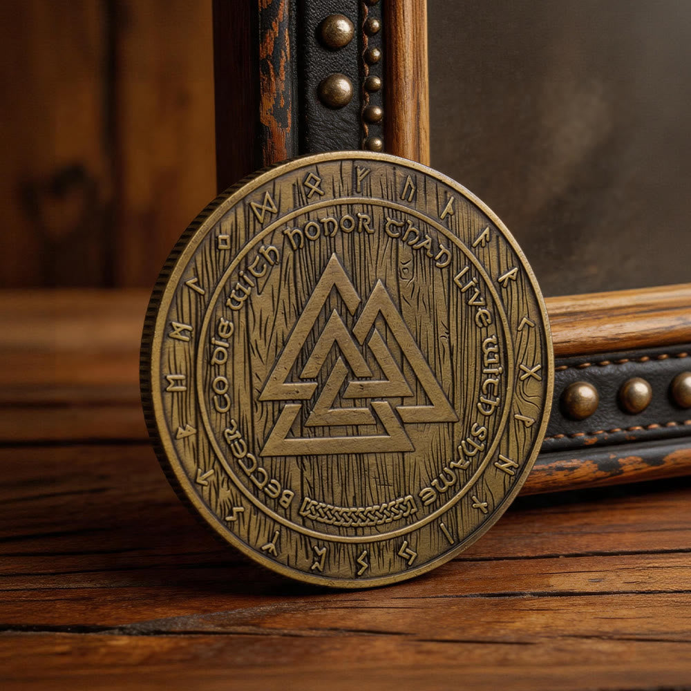 WorldNorse Odin Twin Wolf Valknut Commemorative Coin - image 4
