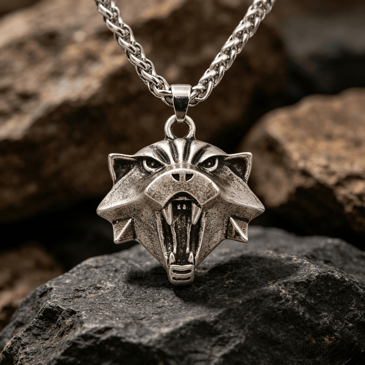 WorldNorse Nordic Wolf Head Necklace - 70cm - image 0