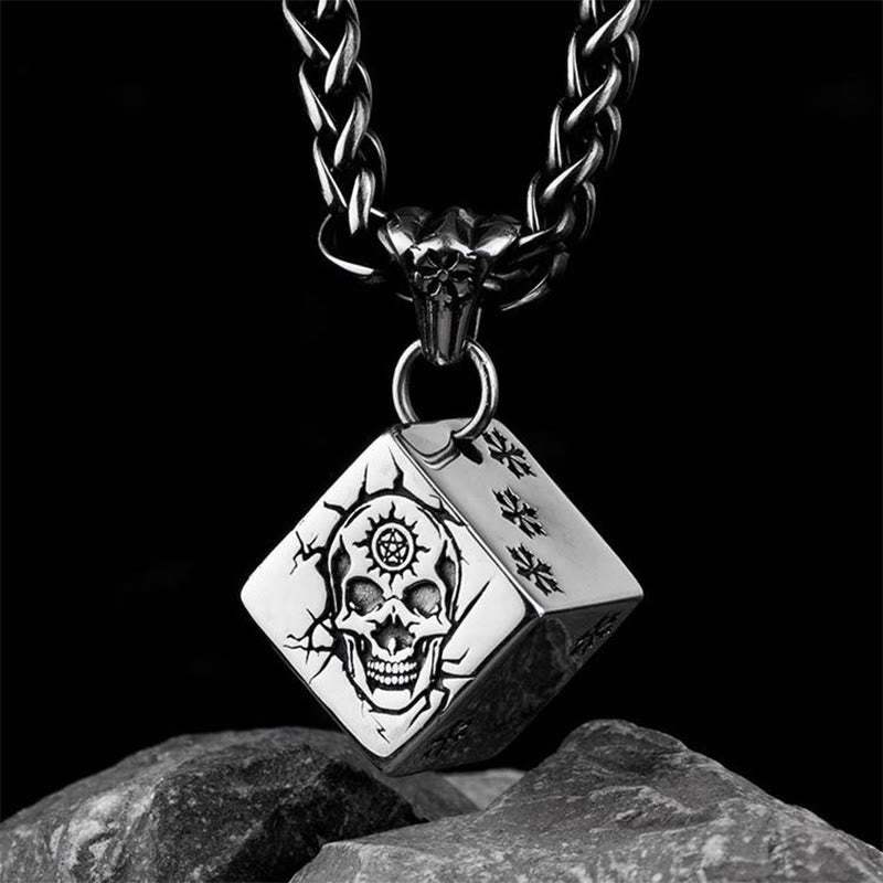 WorldNorse Cube Pentagram Skull Pendant Necklace - image 1