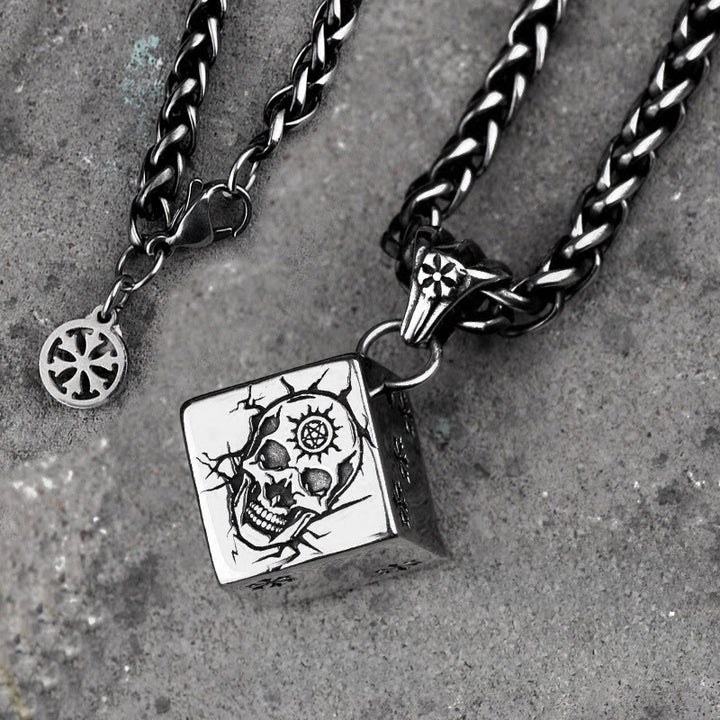 WorldNorse Cube Pentagram Skull Pendant Necklace - Skull - image 0