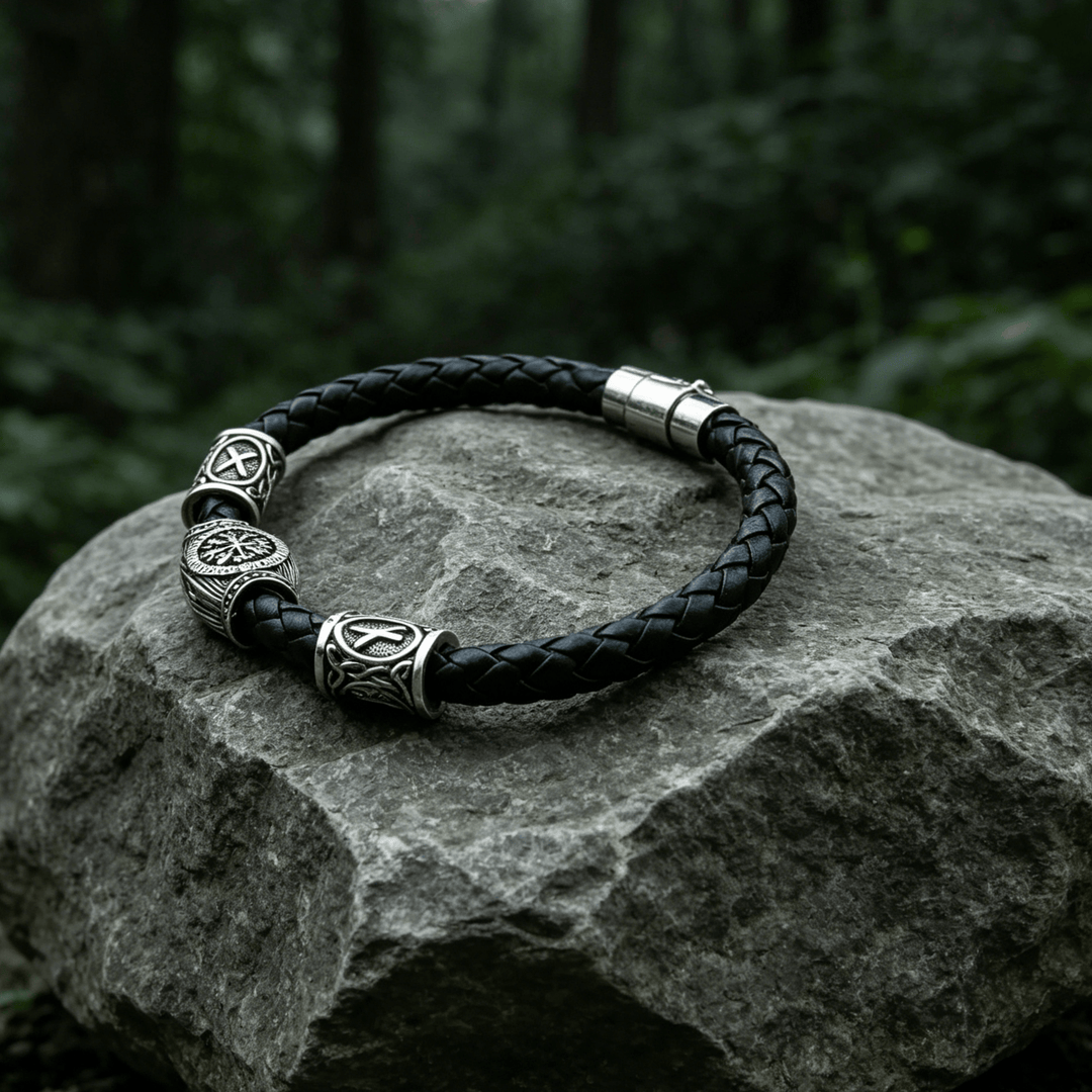 WorldNorse Viking Vegvisir Compass Rune Carve Bracelet - image 1