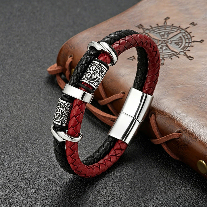 WorldNorse Celtic Knot Viking Compass Bracelet - Red - 23cm - image 3