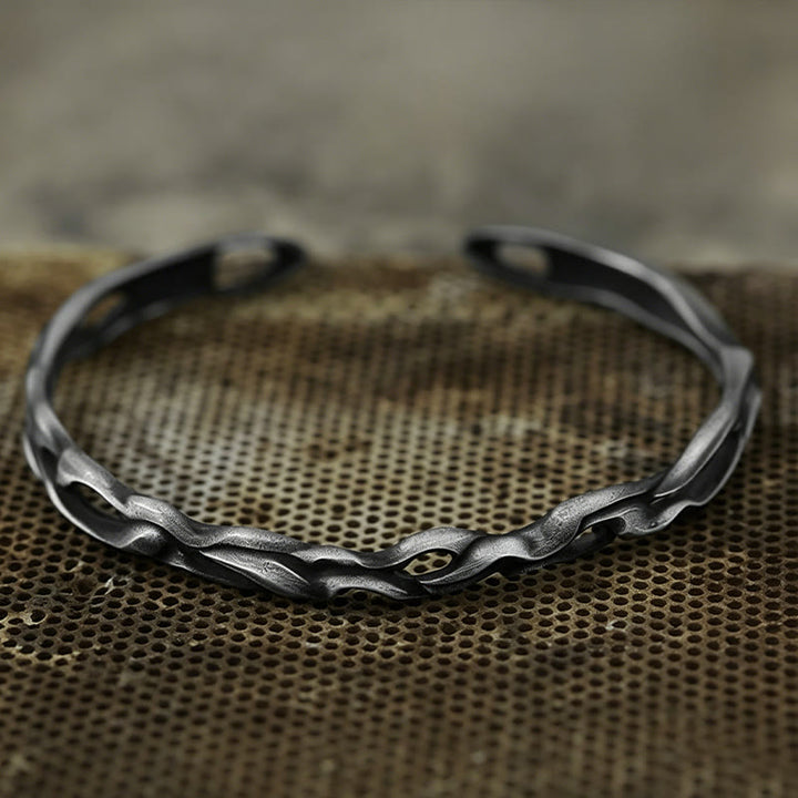 WorldNorse Handcrafted 999 Silver Twisted Flame Hollow Cuff Bracelet - image 5