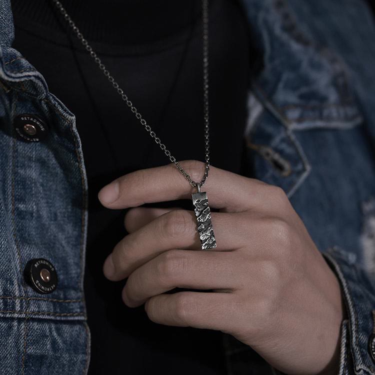 WorldNorse Handcrafted 999 Silver Cracked Mountain Textured Necklace - image 7