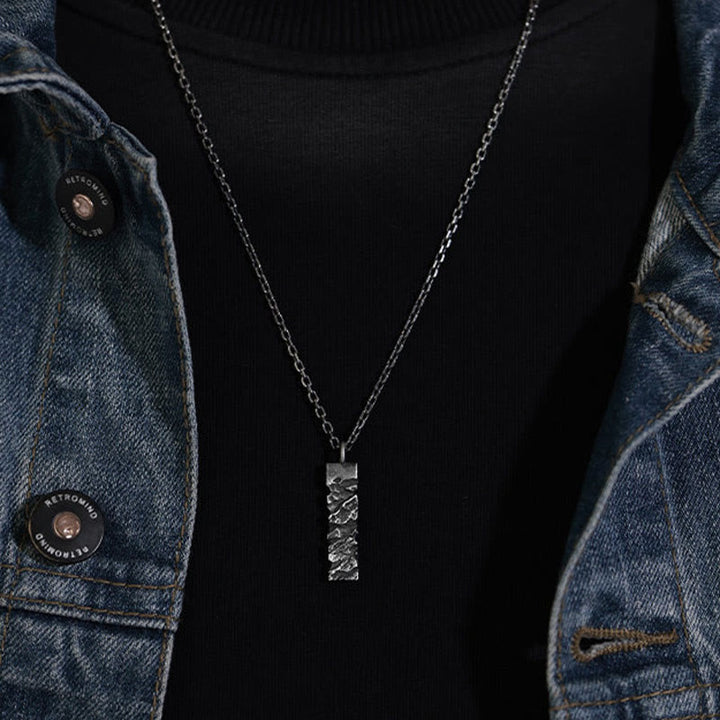 WorldNorse Handcrafted 999 Silver Cracked Mountain Textured Necklace - image 9