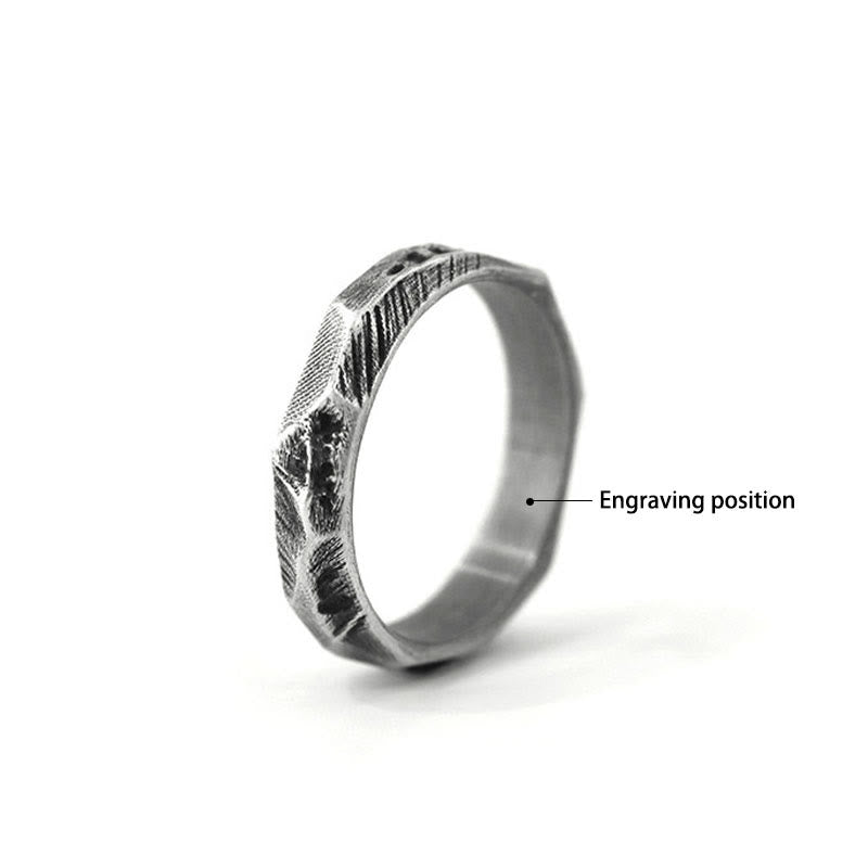 WorldNorse Handcrafted 999 Silver Vintage Geometric Hammered Ring - AU Size V1/2 (US 11) - YES PLEASE - image 5