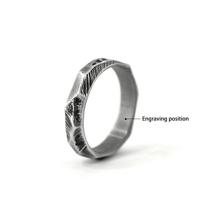 WorldNorse Handcrafted 999 Silver Vintage Geometric Hammered Ring - AU Size V1/2 (US 11) - YES PLEASE - image 5