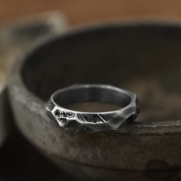 WorldNorse Handcrafted 999 Silver Vintage Geometric Hammered Ring - image 4
