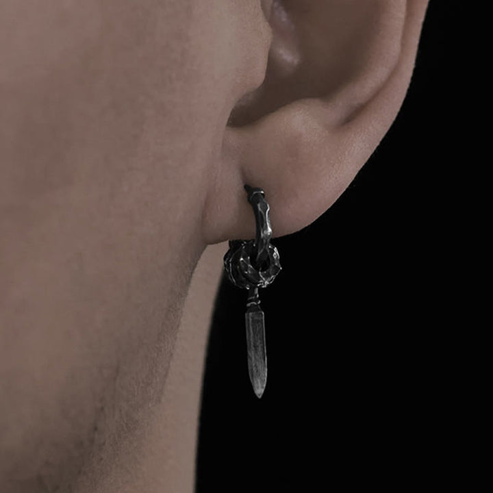 WorldNorse Handcrafted 999 Silver Damocles Sword Hammered Earrings - image 8