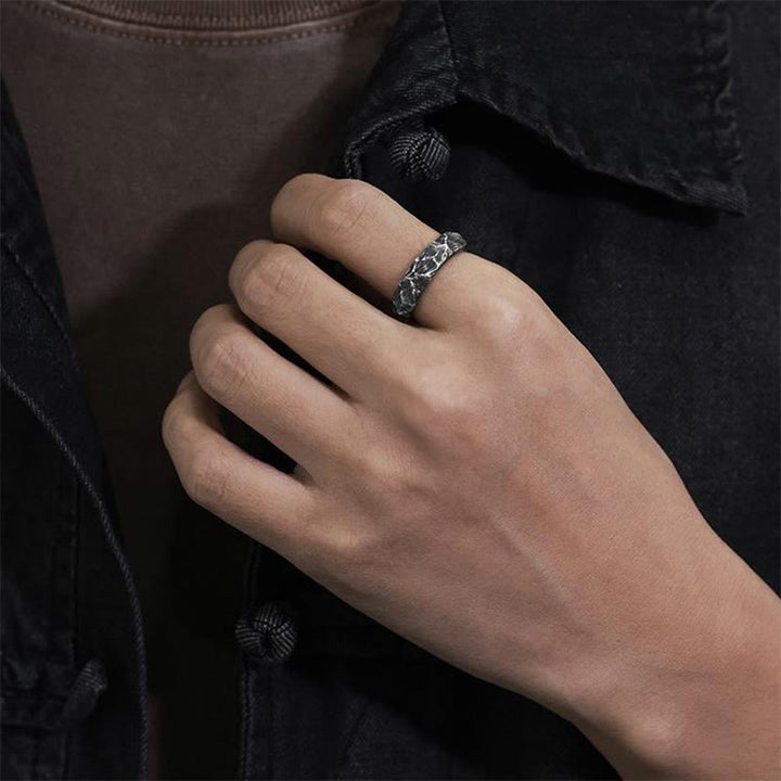 WorldNorse Handcrafted 999 Silver Antiqued Mountain Ridge Ring - image 5