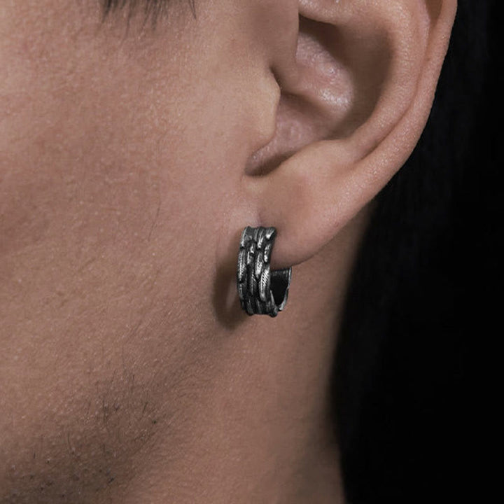 WorldNorse Handcrafted 925 Silver Multi Layer Carved Feather Earrings - image 6