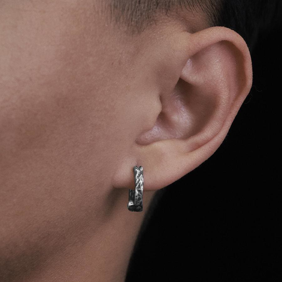 WorldNorse Handcrafted 925 Silver Cracked Rock Earrings - image 1