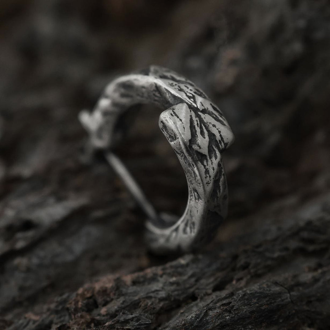 WorldNorse Handcrafted 925 Silver Cracked Rock Earrings - image 4