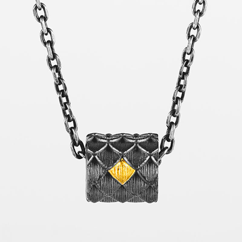 WorldNorse Handcrafted 999 Silver Dragon Scale Barrel Bead Necklace - With 55cm Silver Chain - image 3