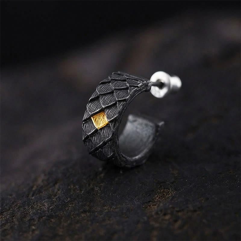 WorldNorse Handcrafted 999 Silver Dragon Scale Earrings - image 2
