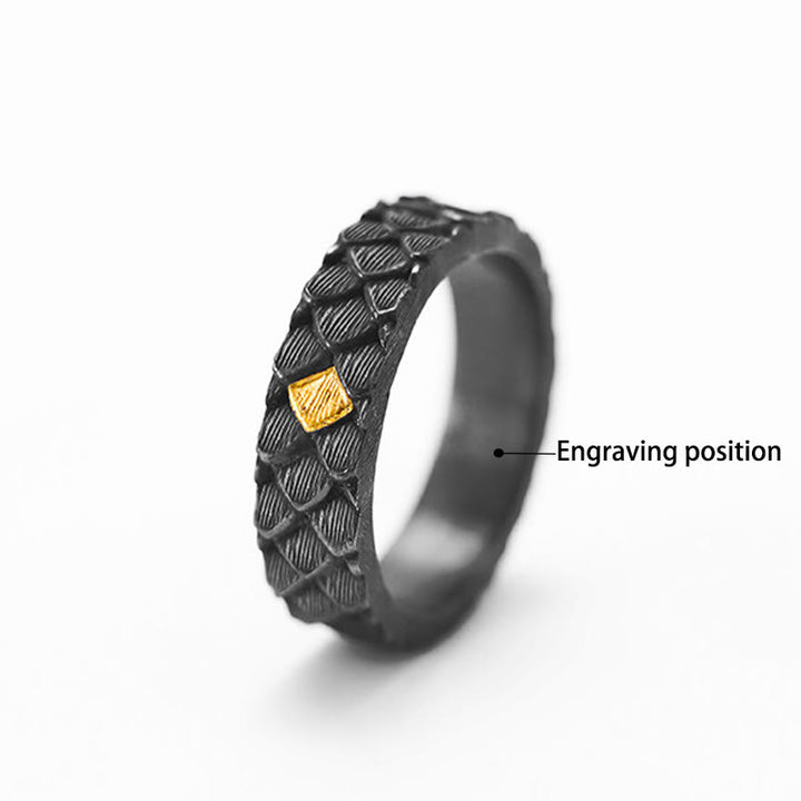 WorldNorse Handcrafted 999 Silver Embossed Dragon Scale Inlaid Gold Ring - AU Size V1/2 (US 11) - YES PLEASE - image 4