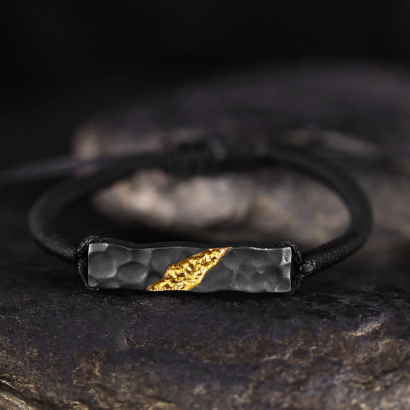WorldNorse Handcrafted 999 Silver Mountain Texture Bracelet - Adjustable - NO THANKS - image 0