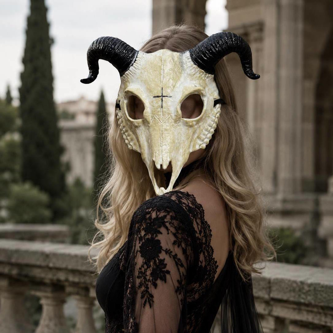 WorldNorse Gothic Goat Skull Head Mask for Cosplay Halloween Decor Prop - image 2