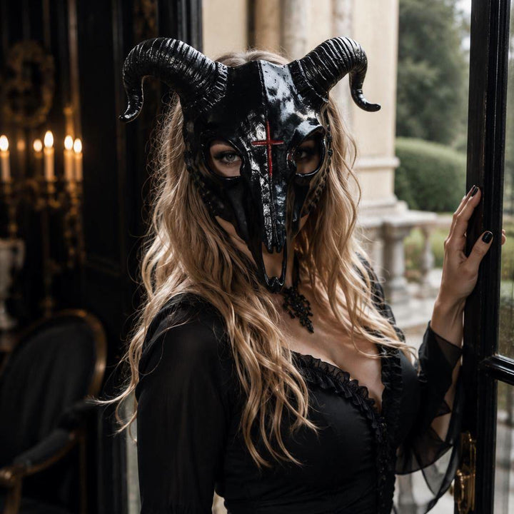 WorldNorse Gothic Goat Skull Head Mask for Cosplay Halloween Decor Prop - image 5