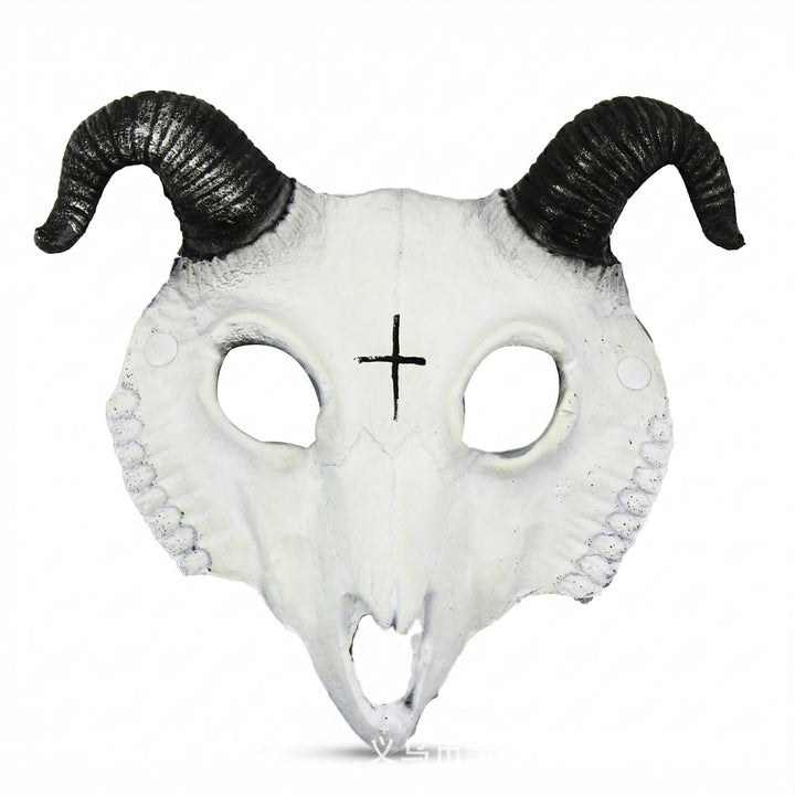 WorldNorse Gothic Goat Skull Head Mask for Cosplay Halloween Decor Prop - White - image 10