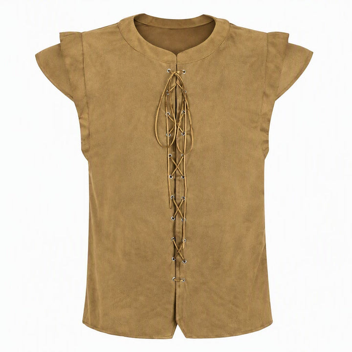 WorldNorse Viking Sueded Lace Up Tunic Costume Waistcoat - Light Brown - US/UK/AU46，EU56 (3XL) - image 18
