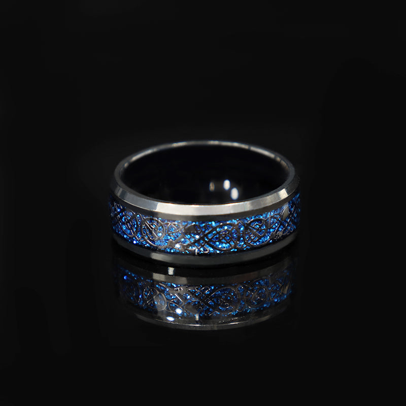 WorldNorse Viking Style Alloy Ring - Blue+Black - AU Size Y (US 12) - image 22