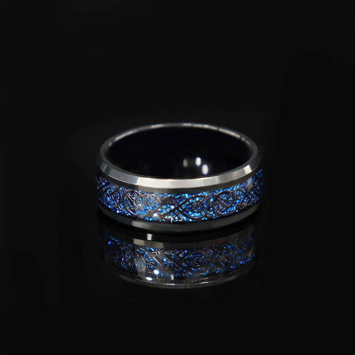 WorldNorse Viking Style Alloy Ring - Blue+Black - AU Size Y (US 12) - image 22