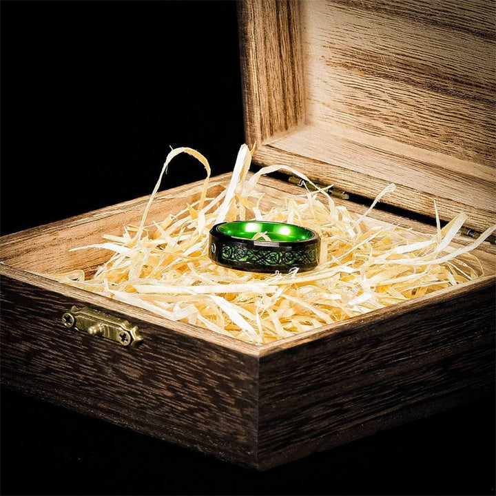 WorldNorse Viking Style Alloy Ring - Green - AU Size Z+1 (US 14) - image 9